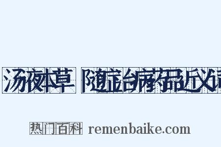 汤液本草·随症治病药品近义词是什么意思的图片